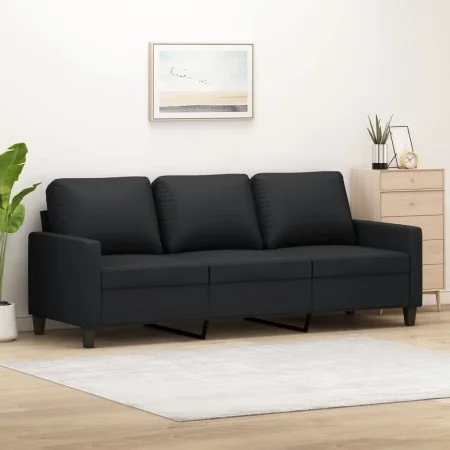 Sofá de 3 plazas de cuero sintético negro 180 cm de , Sofás - Ref: Foro24-359142, Precio: 252,44 €, Descuento: %