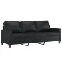 Sofá de 3 plazas de cuero sintético negro 180 cm de , Sofás - Ref: Foro24-359142, Precio: 252,44 €, Descuento: %