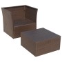 Silla de jardín con taburete poli ratán marrón de vidaXL, Sillas de jardín - Ref: Foro24-41980, Precio: 190,78 €, Descuento: %
