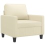 Sillón cuero sintético crema 60 cm de , Sofás - Ref: Foro24-359128, Precio: 150,20 €, Descuento: %