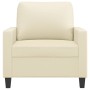 Sillón cuero sintético crema 60 cm de , Sofás - Ref: Foro24-359128, Precio: 150,20 €, Descuento: %
