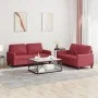 Sofagarnitur mit 2 Stück Kissen Kunstleder rot rot von , Sofas - Ref: Foro24-3201411, Preis: 407,81 €, Rabatt: %