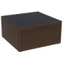 Silla de jardín con taburete poli ratán marrón de vidaXL, Sillas de jardín - Ref: Foro24-41980, Precio: 190,78 €, Descuento: %