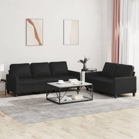 Juego de sofás con cojines 2 piezas cuero sintético negro de , Sofás - Ref: Foro24-3201418, Precio: 441,63 €, Descuento: %