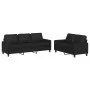 Juego de sofás con cojines 2 piezas cuero sintético negro de , Sofás - Ref: Foro24-3201418, Precio: 441,63 €, Descuento: %