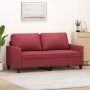 Sofá de 2 plazas de cuero sintético rojo vino 140 cm de , Sofás - Ref: Foro24-359140, Precio: 207,64 €, Descuento: %