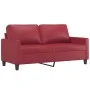 Sofá de 2 plazas de cuero sintético rojo vino 140 cm de , Sofás - Ref: Foro24-359140, Precio: 207,64 €, Descuento: %