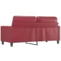 Sofá de 2 plazas de cuero sintético rojo vino 140 cm de , Sofás - Ref: Foro24-359140, Precio: 207,64 €, Descuento: %