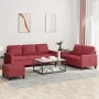 Juego de sofás con cojines 3 piezas cuero sintético rojo tinto de , Sofás - Ref: Foro24-3201426, Precio: 507,58 €, Descuento: %