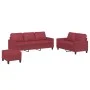 Juego de sofás con cojines 3 piezas cuero sintético rojo tinto de , Sofás - Ref: Foro24-3201426, Precio: 507,58 €, Descuento: %