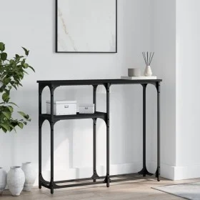 Mesa consola madera de ingeniería negra 90x22,5x75 cm de , Mesas auxiliares - Ref: Foro24-834090, Precio: 42,64 €, Descuento: %