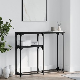 Mesa consola madera de ingeniería negra 90x22,5x75 cm de , Mesas auxiliares - Ref: Foro24-834090, Precio: 43,20 €, Descuento: %