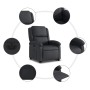 Sillón reclinable eléctrico elevable cuero auténtico negro en Sillones | Comprar online en Foru.es