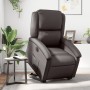 Sillón reclinable eléctrico pie cuero auténtico marrón oscuro en Sillones | Comprar online en Foru.es