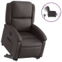 Sillón reclinable eléctrico pie cuero auténtico marrón oscuro en Sillones | Comprar online en Foru.es
