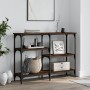 Mesa consola madera de ingeniería marrón roble 102x29x75 cm de , Mesas auxiliares - Ref: Foro24-834084, Precio: 57,28 €, Desc...
