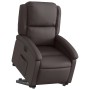 Sillón reclinable eléctrico pie cuero auténtico marrón oscuro en Sillones | Comprar online en Foru.es