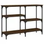 Mesa consola madera de ingeniería marrón roble 102x29x75 cm de , Mesas auxiliares - Ref: Foro24-834084, Precio: 56,57 €, Desc...