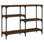 Mesa consola madera de ingeniería marrón roble 102x29x75 cm de , Mesas auxiliares - Ref: Foro24-834084, Precio: 57,28 €, Desc...