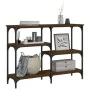 Engineered wood brown oak console table 102x29x75 cm by , Side tables - Ref: Foro24-834084, Price: 56,57 €, Discount: %