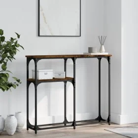 Mesa consola madera de ingeniería roble ahumado 90x22,5x75 cm de , Mesas auxiliares - Ref: Foro24-834092, Precio: 40,90 €, De...