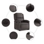 Sillón reclinable eléctrico pie cuero auténtico marrón oscuro en Sillones | Comprar online en Foru.es