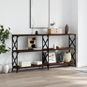 Mesa consola madera de ingeniería marrón roble 156x28x80,5 cm de , Mesas auxiliares - Ref: Foro24-835428, Precio: 63,33 €, De...