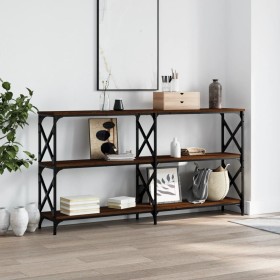 Mesa consola madera de ingeniería marrón roble 156x28x80,5 cm de , Mesas auxiliares - Ref: Foro24-835428, Precio: 80,11 €, De...