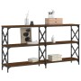 Mesa consola madera de ingeniería marrón roble 156x28x80,5 cm de , Mesas auxiliares - Ref: Foro24-835428, Precio: 80,11 €, De...