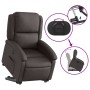 Sillón reclinable eléctrico pie cuero auténtico marrón oscuro en Sillones | Comprar online en Foru.es