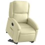 Sillón reclinable eléctrico elevable cuero auténtico crema en Sillones | Comprar online en Foru.es