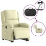 Sillón reclinable eléctrico elevable cuero auténtico crema en Sillones | Comprar online en Foru.es
