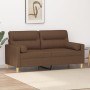 Sofá de 2 plazas con cojines tela marrón 140 cm de , Sofás - Ref: Foro24-3200824, Precio: 225,83 €, Descuento: %