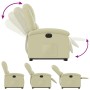 Sillón reclinable eléctrico elevable cuero auténtico crema en Sillones | Comprar online en Foru.es