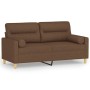 Sofá de 2 plazas con cojines tela marrón 140 cm de , Sofás - Ref: Foro24-3200824, Precio: 225,83 €, Descuento: %