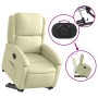 Sillón reclinable eléctrico elevable cuero auténtico crema en Sillones | Comprar online en Foru.es