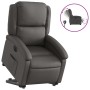 Sillón reclinable eléctrico elevable cuero auténtico gris en Sillones | Comprar online en Foru.es