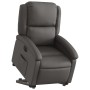 Sillón reclinable eléctrico elevable cuero auténtico gris en Sillones | Comprar online en Foru.es