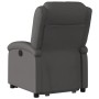 Sillón reclinable eléctrico elevable cuero auténtico gris en Sillones | Comprar online en Foru.es