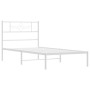 Estructura de cama de metal con cabecero blanco 80x200 cm de , Camas y somieres - Ref: Foro24-355307, Precio: 67,74 €, Descue...