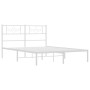 Estructura de cama de metal con cabecero blanca 150x200 cm de , Camas y somieres - Ref: Foro24-355318, Precio: 103,91 €, Desc...