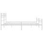 Estructura cama metal con cabecero y pie cama blanco 183x213 cm de , Camas y somieres - Ref: Foro24-355339, Precio: 134,08 €,...