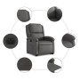 Sillón reclinable eléctrico elevable cuero auténtico gris en Sillones | Comprar online en Foru.es