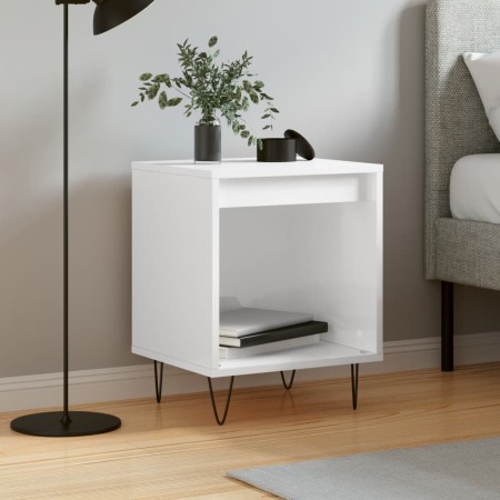 Mesita de noche madera de ingeniería blanco brillo 40x35x50 cm de , Mesitas de noche - Ref: Foro24-830720, Precio: 37,67 €, D...