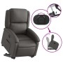 Sillón reclinable eléctrico elevable cuero auténtico gris en Sillones | Comprar online en Foru.es