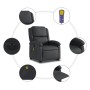 Sillón de masaje elevable eléctrico cuero auténtico negro en Sillones | Comprar online en Foru.es