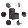 Sillón masaje eléctrico elevable cuero auténtico marrón oscuro en Sillones | Comprar online en Foru.es