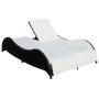 Tumbona doble con cojín de ratán sintético negra de vidaXL, Tumbonas - Ref: Foro24-41977, Precio: 316,25 €, Descuento: %