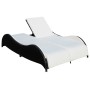 Tumbona doble con cojín de ratán sintético negra de vidaXL, Tumbonas - Ref: Foro24-41977, Precio: 343,93 €, Descuento: %
