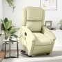 Sillón reclinable masaje eléctrico de pie cuero auténtico crema en Sillones | Comprar online en Foru.es